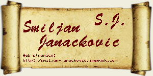 Smiljan Janaćković vizit kartica